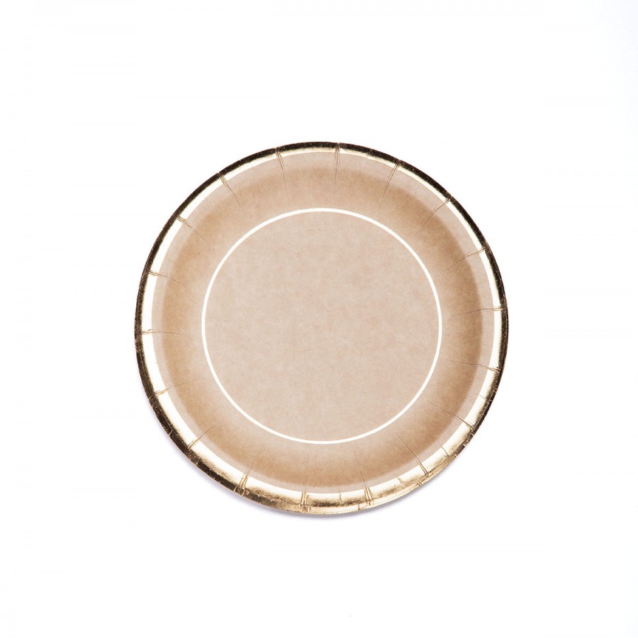 Plato de Polipapel con Stamping Dorado Guardas x 8