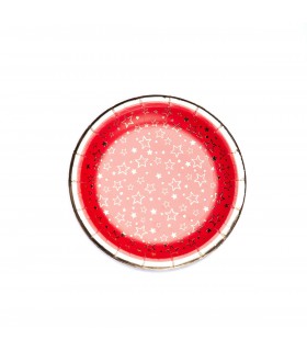 Plato de Polipapel con Stamping Dorado Estrellas x 8