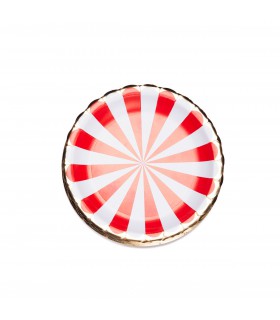 Plato de Polipapel Ruleta Blanca y Roja x 8