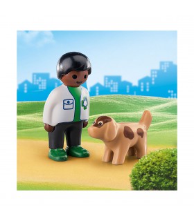 Veterinario Con Perro 1.2.3 Juguete Playmobil