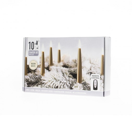 Vela LED dorada x 10 Alparamis