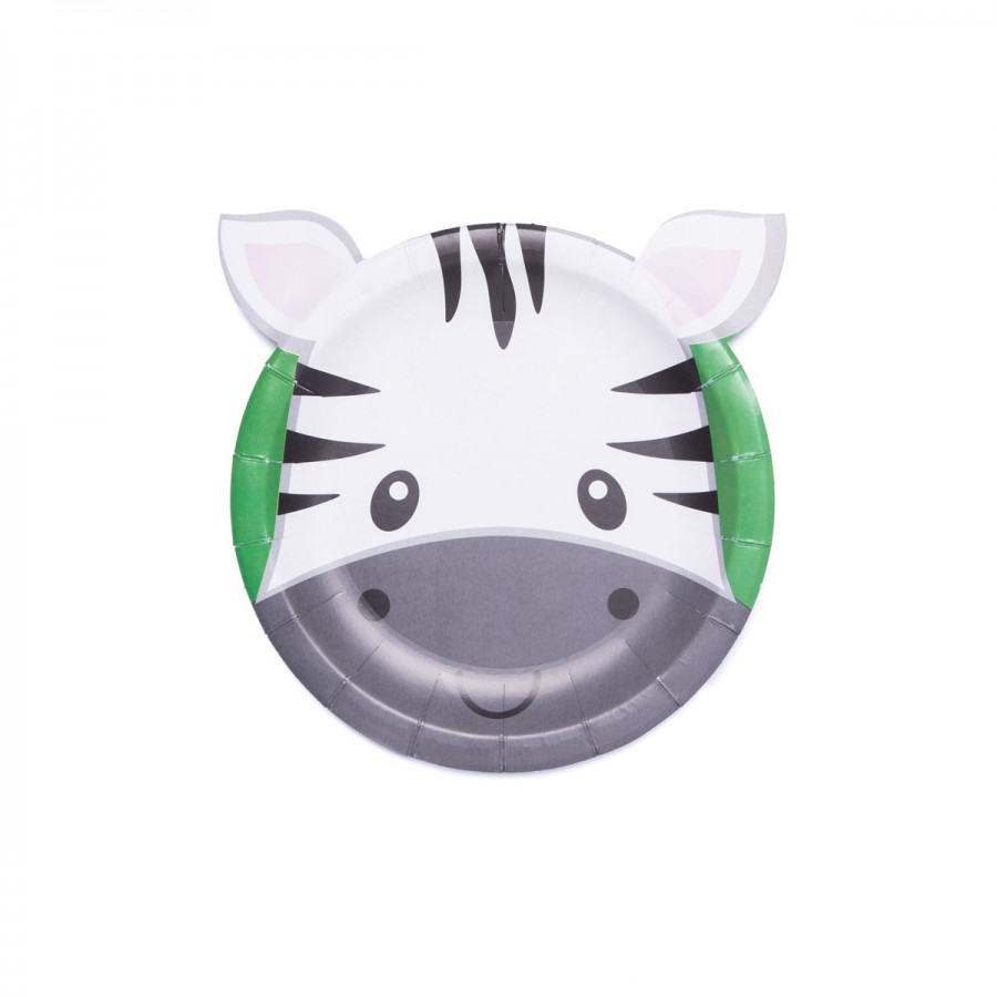 Plato de Cartón Animalitos Cebra x 6