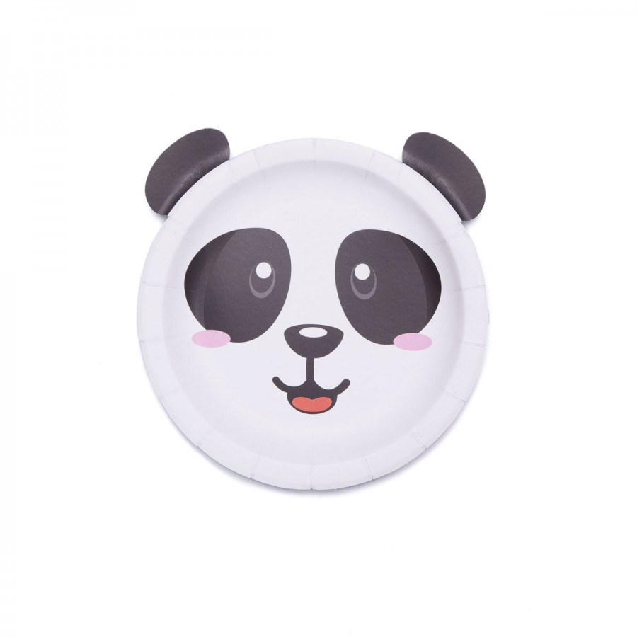 Plato de Cartón Animalitos Panda x 6