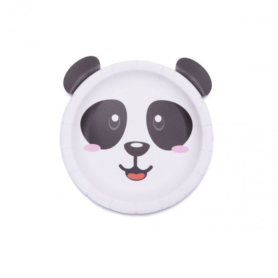 Plato de Cartón Animalitos Panda x 6