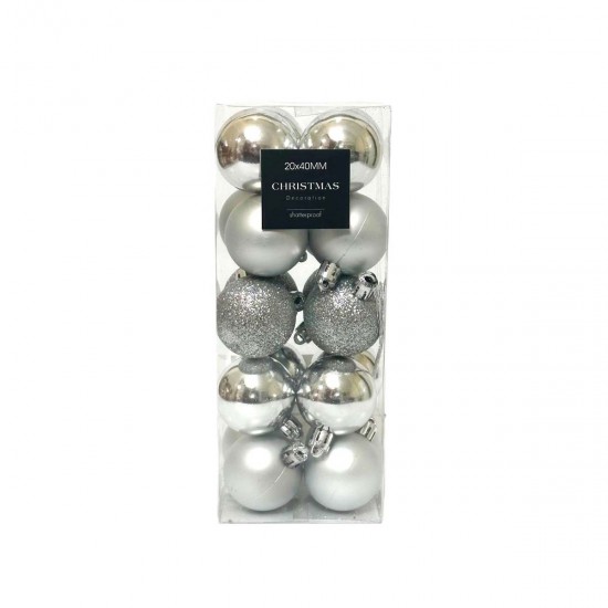Bolas Plateadas de 4 cm x 20 Alparamis