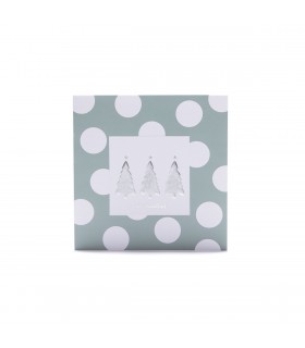 Tarjeta Navideña Stamping Lunares Verdes