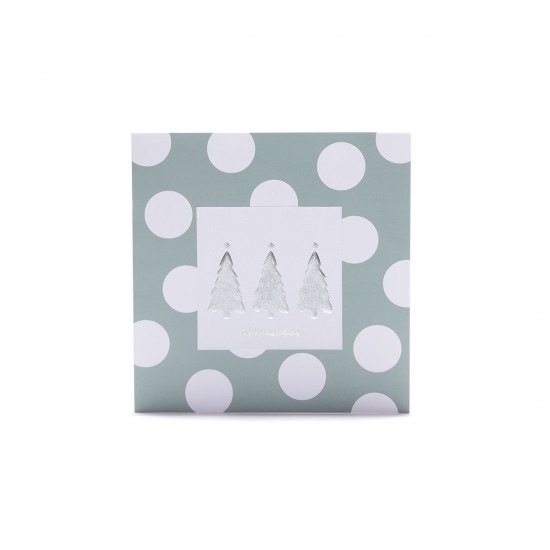 Tarjeta Navideña Stamping Lunares Verdes