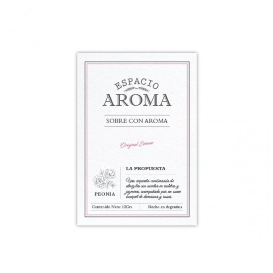 Sobre con Aroma 12 g Línea Clásica Peonia Espacio Aroma