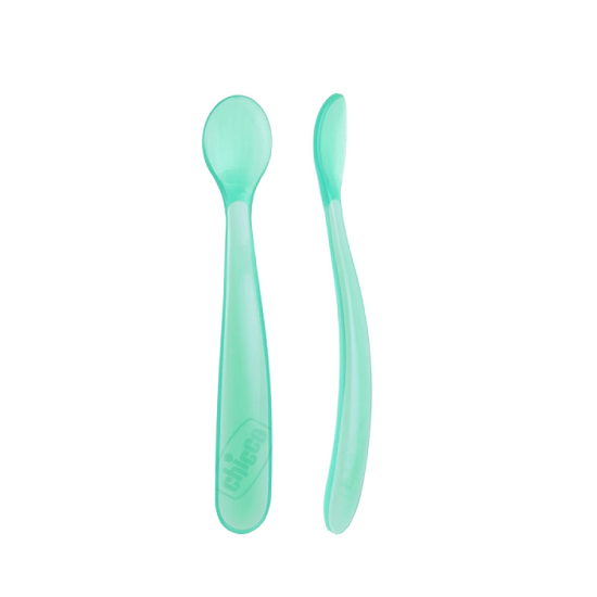 Cucharas de Silicona Chicco 6m+ Azul