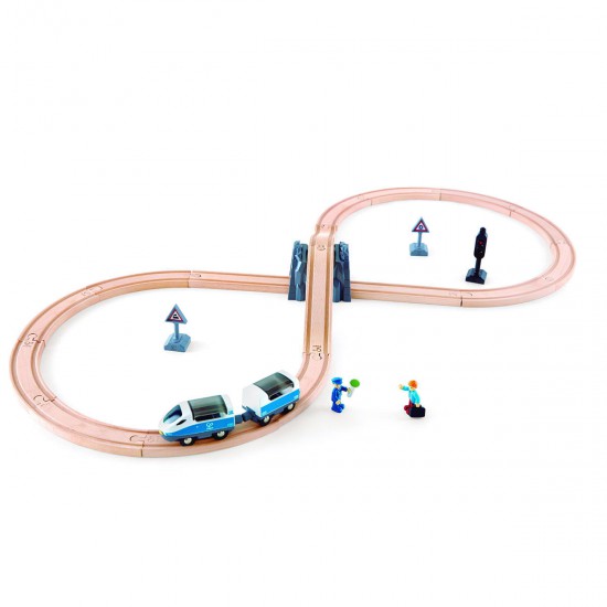 Set de Pista de Trenes en Forma de 8 Hape Vías de Juguete