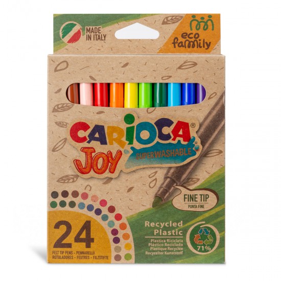 Marcadores de Colores Joy Punta Fina Eco Family Carioca x 24