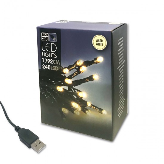 240 Luces LED con puerto USB Cálida Alparamis