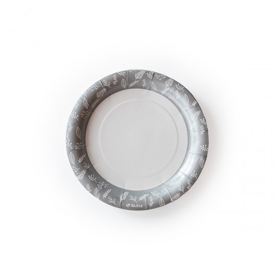 Plato de Polipapel Hojas Plateadas x 6