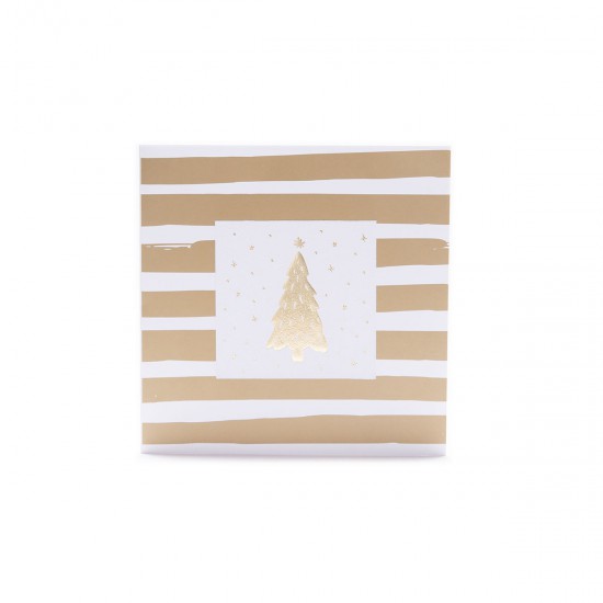 Tarjeta Navideña Stamping Rayas Doradas