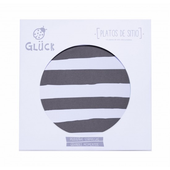 Plato de Sitio Rayas Negras 34 cm x 10