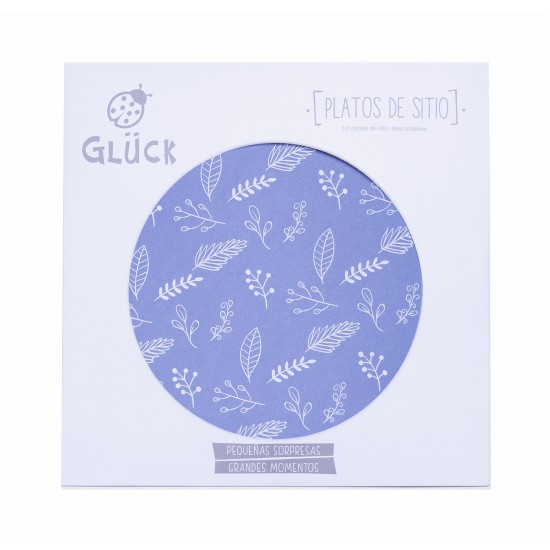 Plato de Sitio Hojas Azules 34 cm x 10