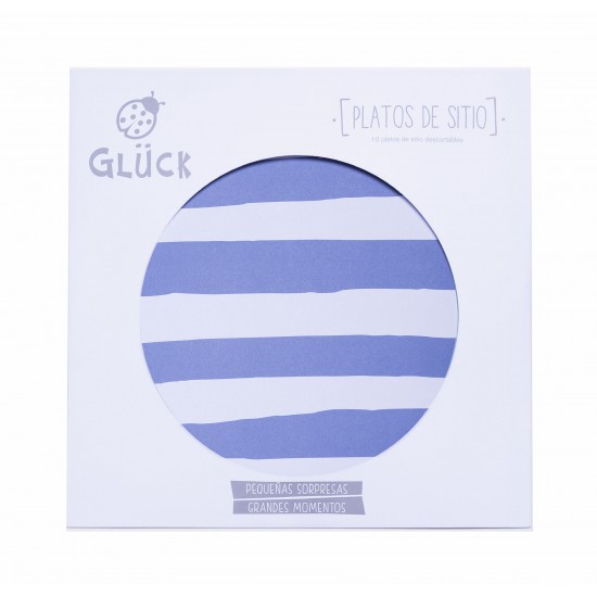 Plato de Sitio Rayas Azules 34 cm x 10