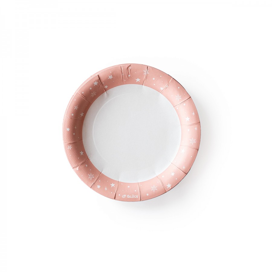 Plato de Polipapel Estrellas Rosas x 6