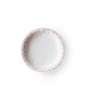 Plato de Polipapel Hojas Rosas x 6