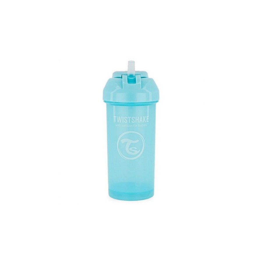 Vaso con bombilla Twistshake 360ml Celeste