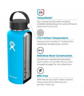 Botella Térmica Hydro Flask 946ml Boca Ancha Gris