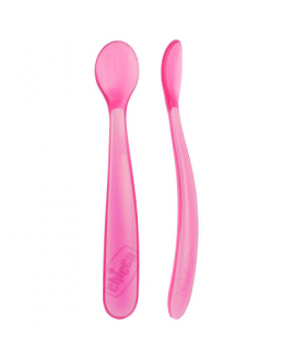 Cucharas de Silicona Chicco 6m+ Rosa
