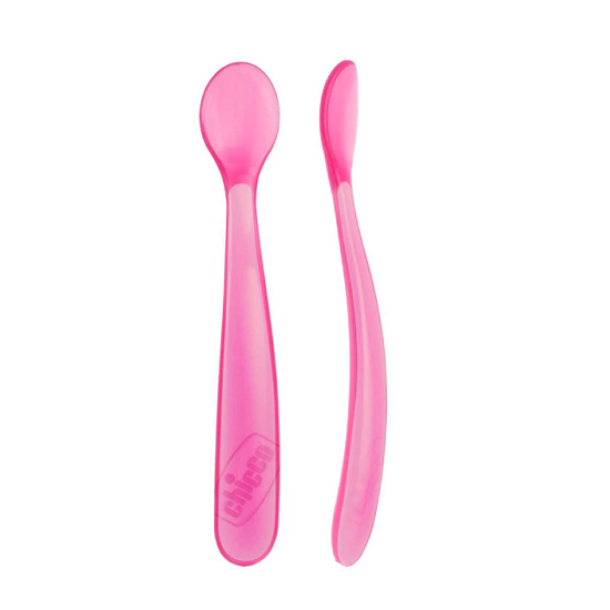 Cucharas de Silicona Chicco 6m+ Rosa