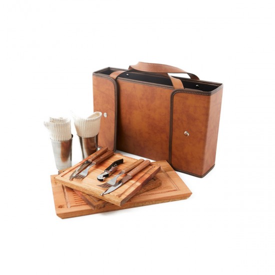 Set Asado X2 con Tabla de Corte Full Caramelo