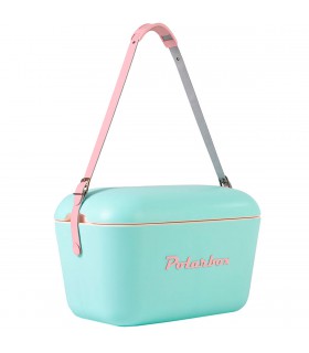 Heladerita Polarbox Verde Agua con Asa Rosa 20 l