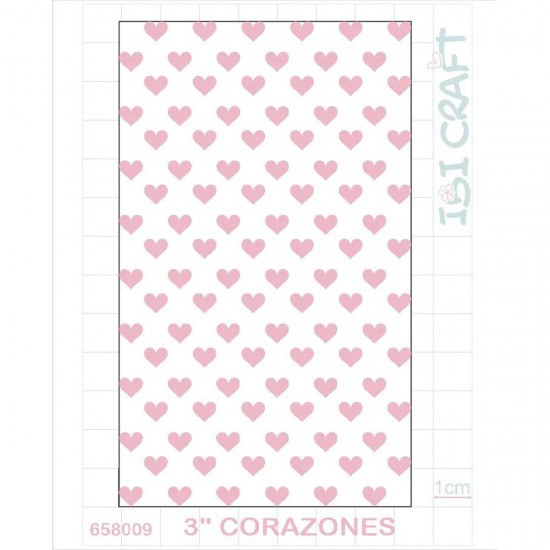 Plantilla de 3 pulg Texturado 2D Corazones Ibicraft