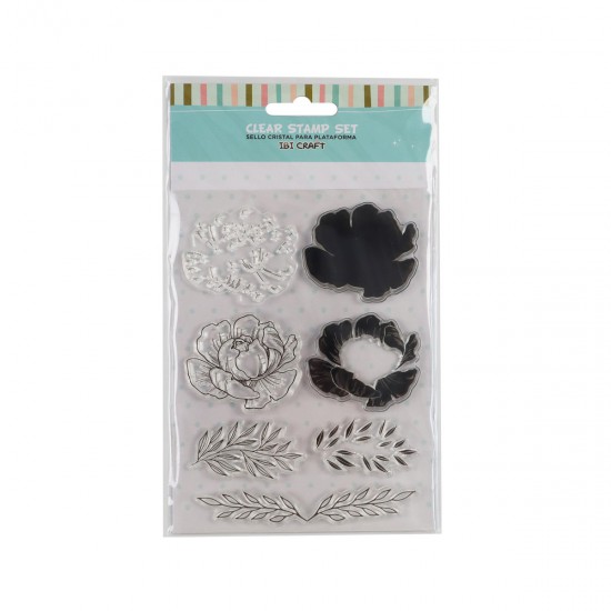 Sello Siliconado Cristal 4 x 5 pulg Flowers Ibicraft