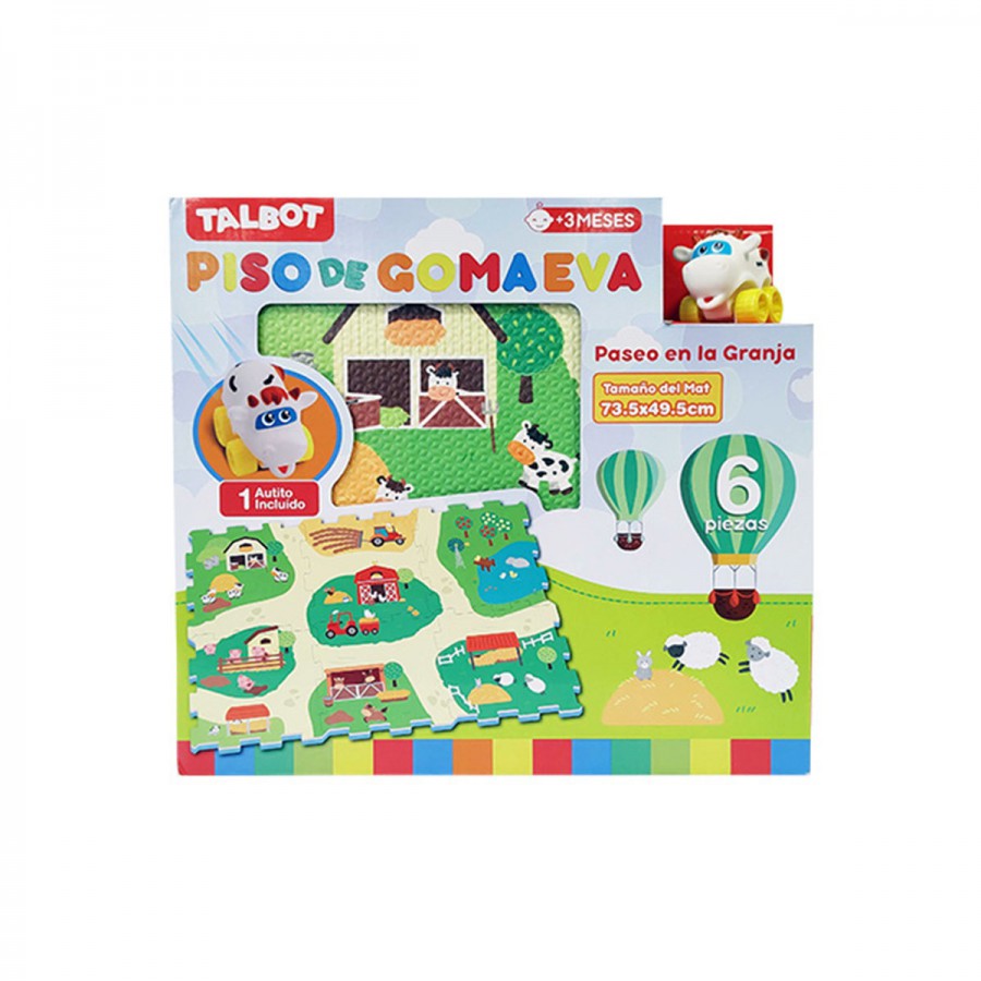 Piso de Goma Eva - Paseo en la Granja 73 x 49 cm