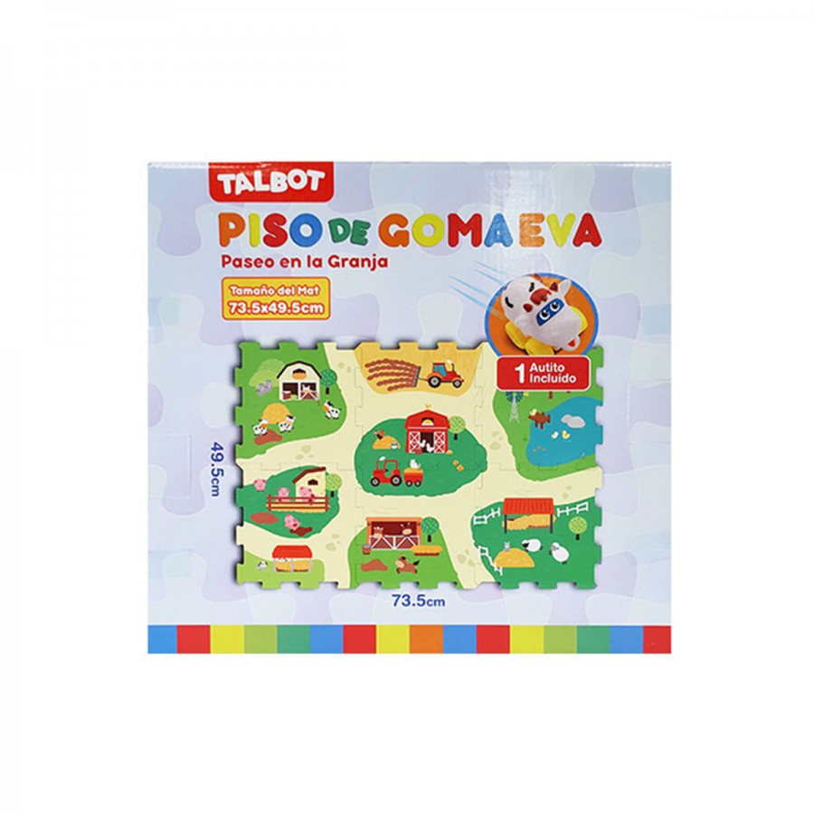 Piso de Goma Eva - Paseo en la Granja 73 x 49 cm