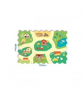 Piso de Goma Eva - Paseo en la Granja 73 x 49 cm