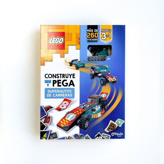 Libro con Juguete Construye y Pega Superautos de Carrera Lego