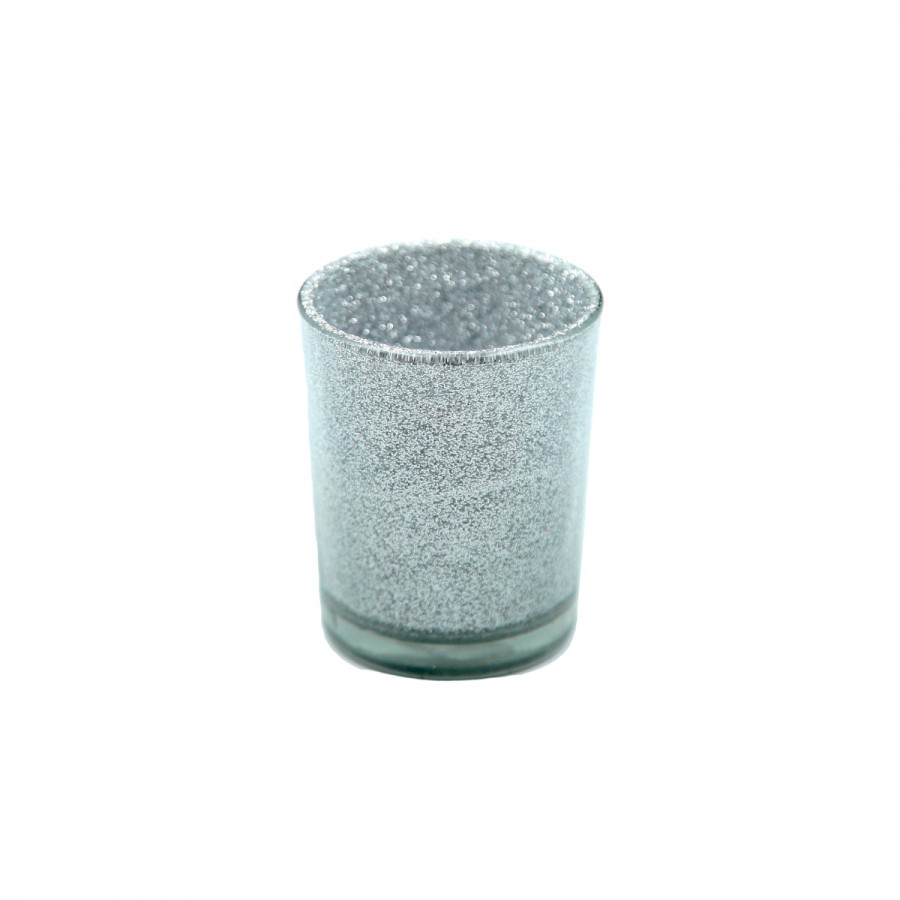 Fanal de Vidrio Vaso Cristal Plata 6.5 cm Alparamis