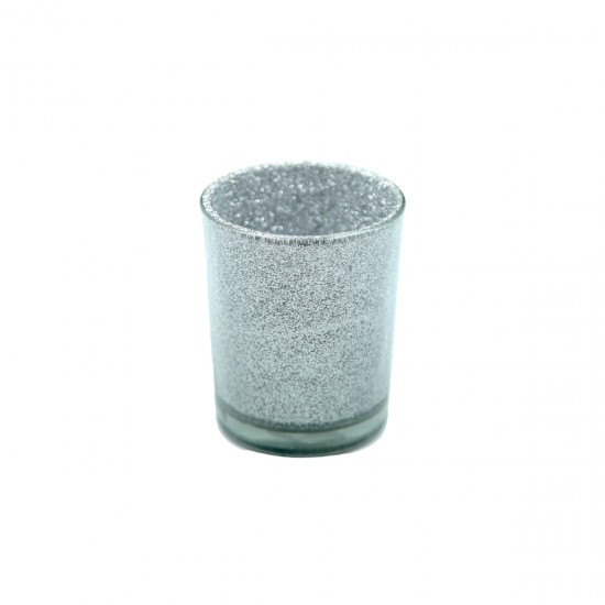Fanal de Vidrio Vaso Cristal Plata 6.5 cm Alparamis