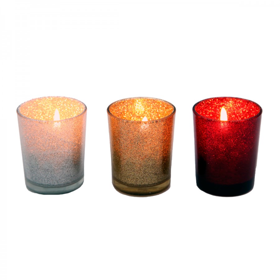 Fanal de Vidrio Vaso Cristal Plata 6.5 cm Alparamis