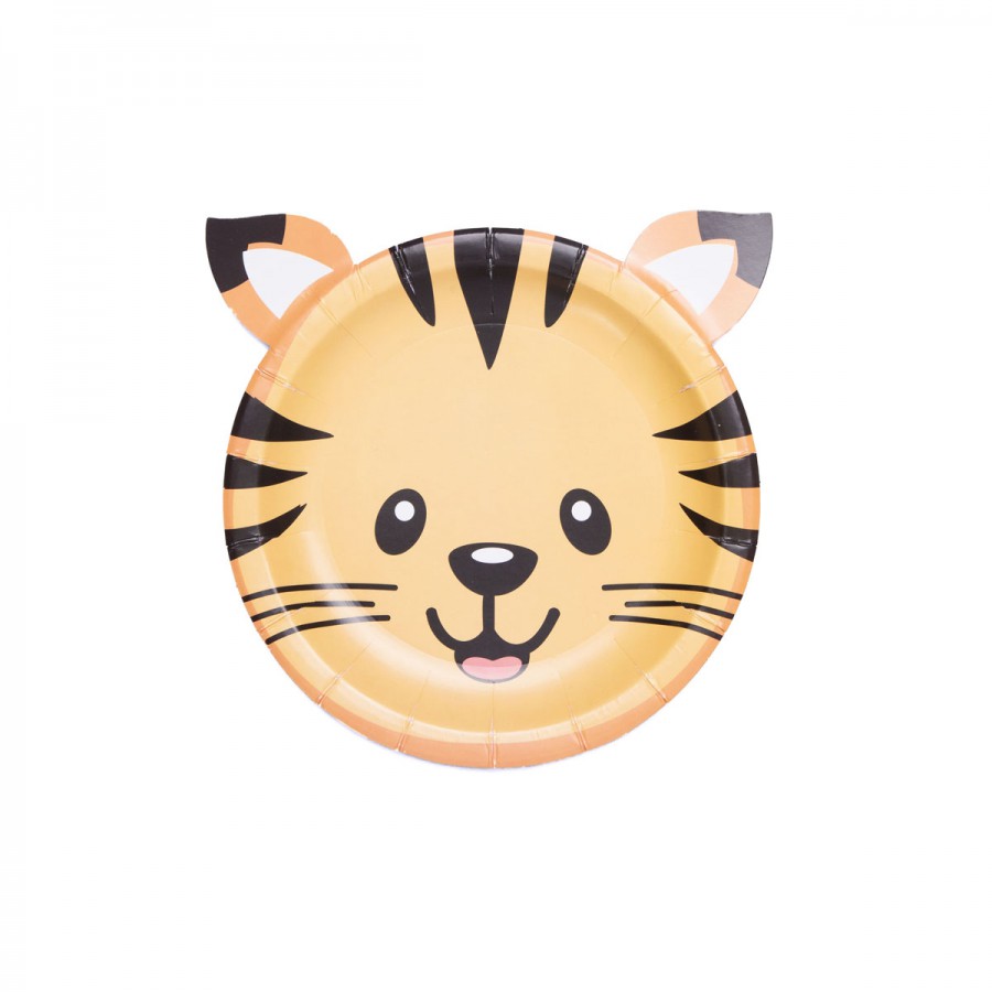 Plato de Cartón Animalitos Tigre x 6