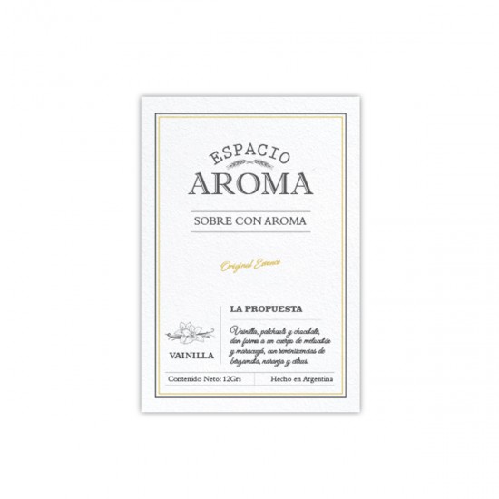 Sobre con Aroma 12 g Línea Clásica Vainilla Oriental Espacio Aroma