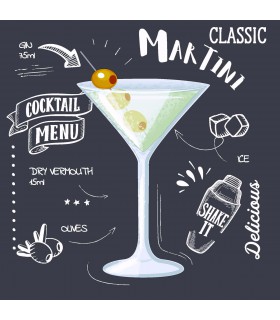 Servilletas 24 x 24 cm Martini Black