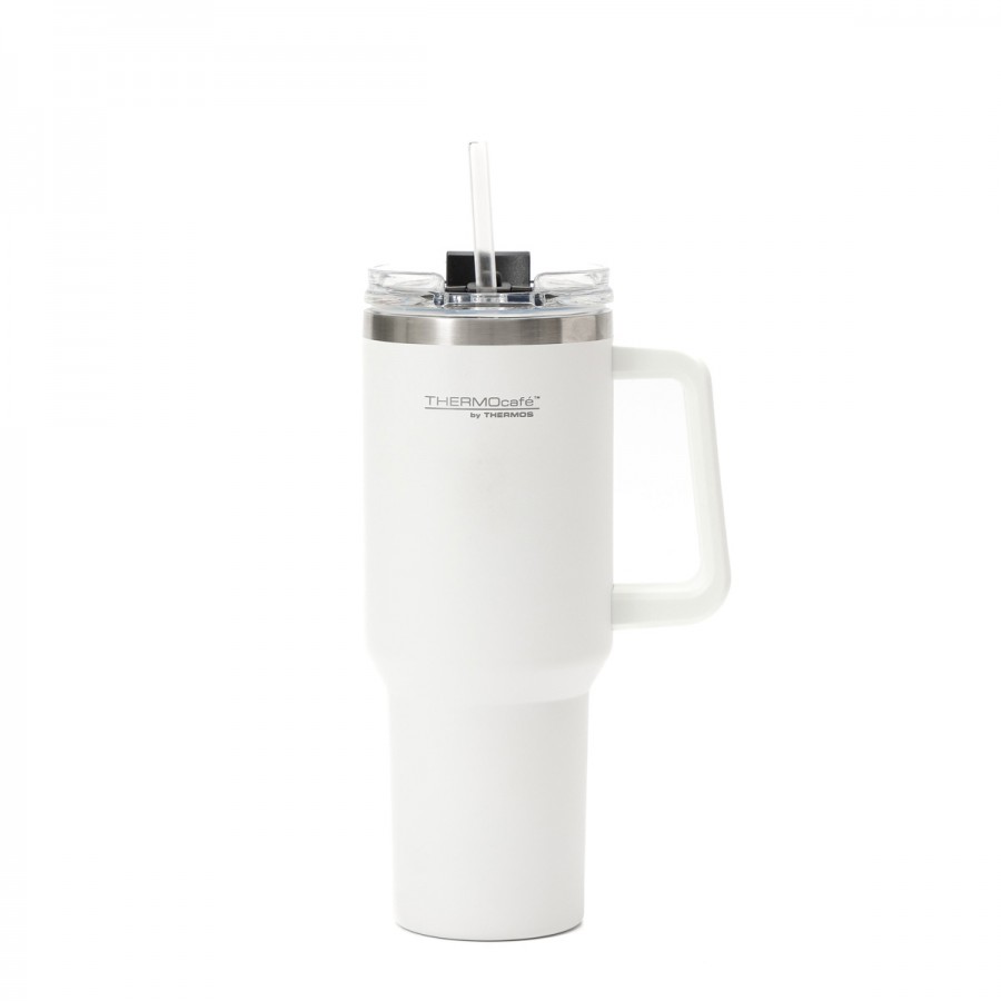 Taza de Viaje Térmica 1200 ml con Asa y Sorbete Thermos Blanco