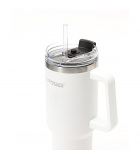 Taza de Viaje Térmica 1200 ml con Asa y Sorbete Thermos Blanco