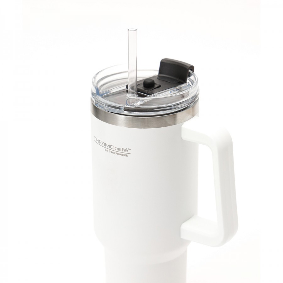 Taza de Viaje Térmica 1200 ml con Asa y Sorbete Thermos Blanco