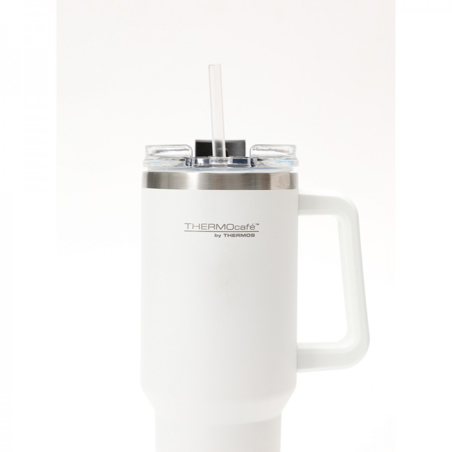 Taza de Viaje Térmica 1200 ml con Asa y Sorbete Thermos Blanco