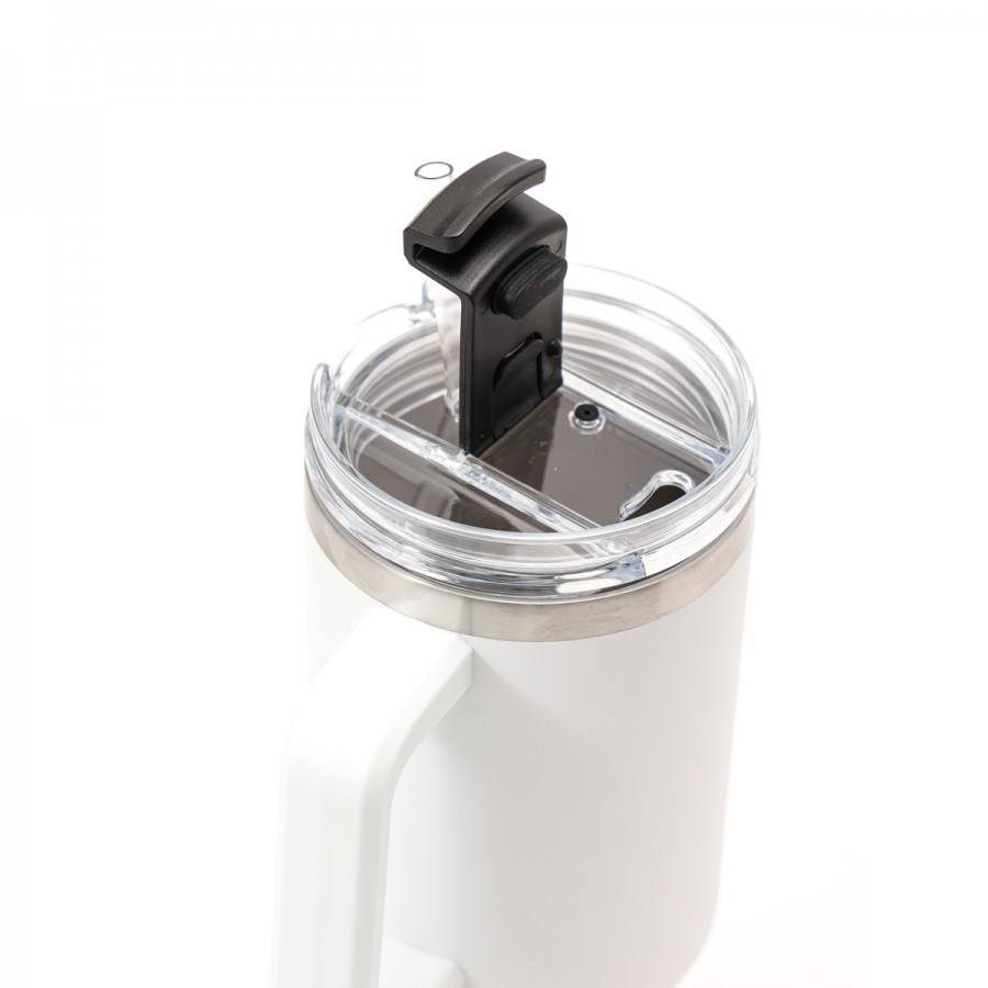 Taza de Viaje Térmica 1200 ml con Asa y Sorbete Thermos Blanco