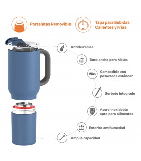 Vaso Térmico Duplex Slate Gray 660 ml y 360 ml Asobu