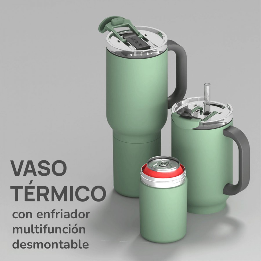 Vaso Térmico Duplex Basil Green 660 ml y 360 ml Asobu