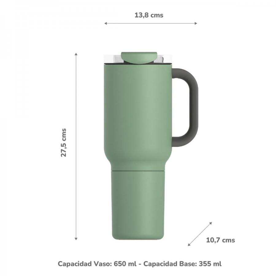 Vaso Térmico Duplex Basil Green 660 ml y 360 ml Asobu