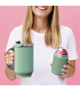 Vaso Térmico Duplex Basil Green 660 ml y 360 ml Asobu